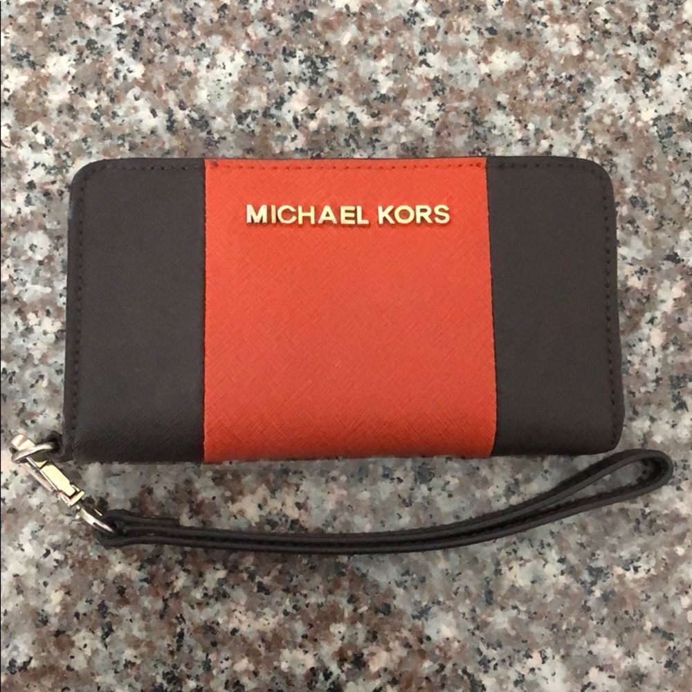Michael Kors Striped Phone and Wallet Wristlet